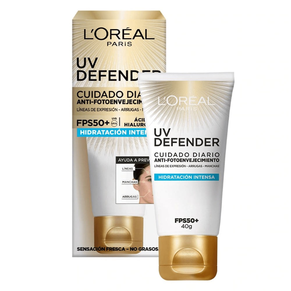 Crema Facial Hidratante UV Defender FPS50 Loreal x 40gr | Salud Global - saludglobal crema facial hidratante loreal